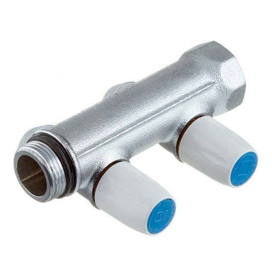 Коллектор Tiemme 3/4 ВР(г) х 2 выхода 3/4 НР(ш) ЕК х 3/4 НР(ш) регулируемый (1860026/1877K50050502)