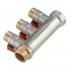 Коллектор Stout 3/4 ВР(г) х 3 выхода 1/2 НР(ш) х 3/4 НР(ш) с шаровыми кранами (SMB 6210 341203)