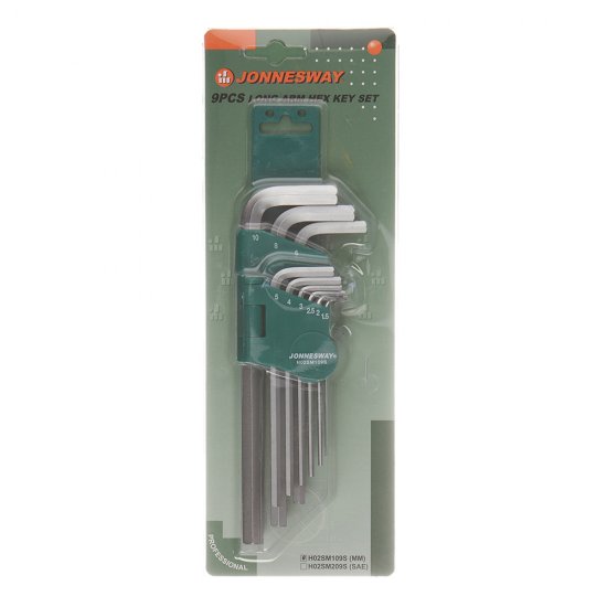 Набор шестигранных ключей Jonnesway 1,5-10 мм (H02SM109S) (9 шт.)
