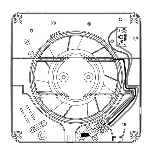 Вентилятор осевой Era 5 с антимоскитной сеткой 175х175 мм d125 мм белый