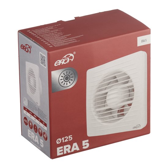 Вентилятор осевой Era 5 с антимоскитной сеткой 175х175 мм d125 мм белый