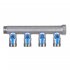 Коллектор Henco 3/4 ВР(г) х 4 выхода 3/4 НР(ш) ЕК х 3/4 НР(ш) с шаровыми кранами (VB050504-BLAUW)