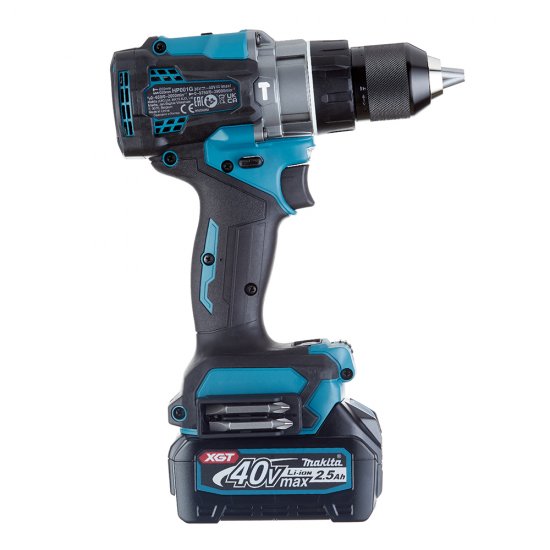 Дрель-шуруповерт ударная аккумуляторная бесщеточная Makita XGT 40 В 2,5 Ач Li-Ion 2 АКБ и ЗУ (HP001GD201)