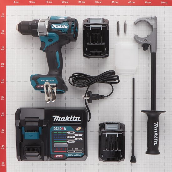 Дрель-шуруповерт ударная аккумуляторная бесщеточная Makita XGT 40 В 2,5 Ач Li-Ion 2 АКБ и ЗУ (HP001GD201)