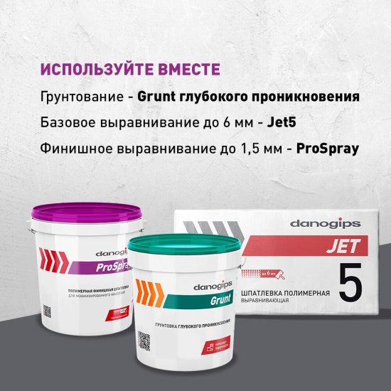 Шпатлевка Danogips Pro Spray полимерная 15 л/25 кг