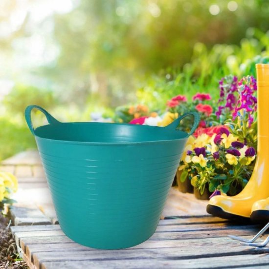 Ведро садовое РВ Пласт 40 л пластиковое гибкое бирюзовое