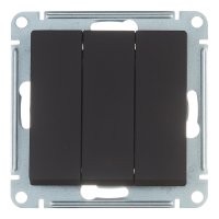 Выключатель Systeme Electric AtlasDesign трехклавишный встраиваемый карбон (ATN001031)