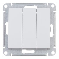 Выключатель Systeme Electric AtlasDesign трехклавишный встраиваемый белый (ATN000131)