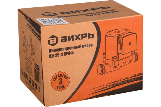 Циркуляционный насос для систем отопления Вихрь Проф ЦН-25-4 DN25 подъем 4 м 180 мм с гайками (68/7/1)
