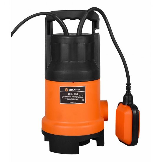 Насос дренажный Вихрь ДН-750 для грязной воды 255 л/мин (68/2/2)