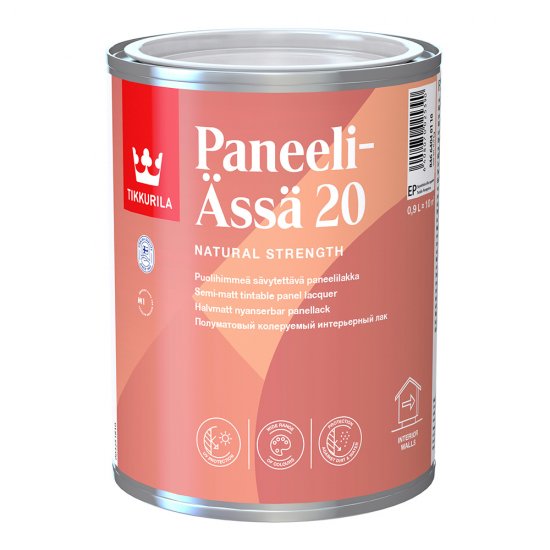 Лак акриловый интерьерный Tikkurila/Tikkivala Paneeli-Assa Expert основа EP бесцветный 0,9 л полуматовый