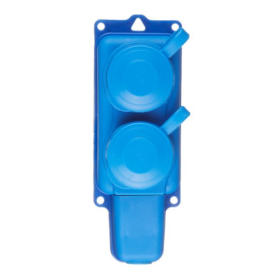 Розетка штепсельная Svet двойная с заземлением IP44 настенная синяя