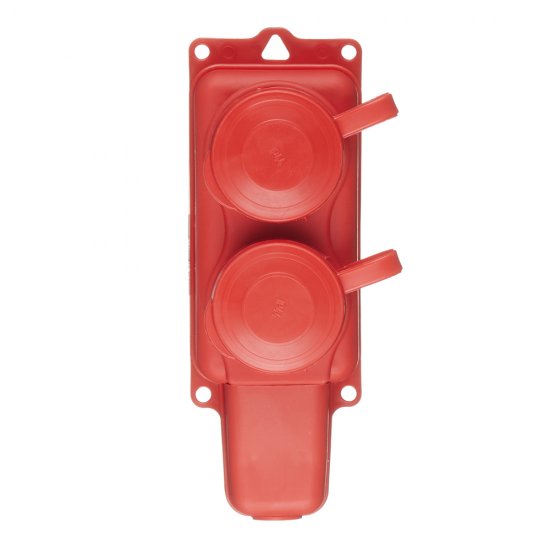 Розетка штепсельная Svet двойная с заземлением IP44 настенная красная