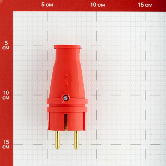 Вилка штепсельная Svet с заземлением IP44 красная