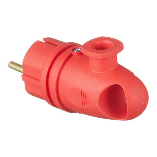 Вилка штепсельная Svet с заземлением IP44 угловая красная