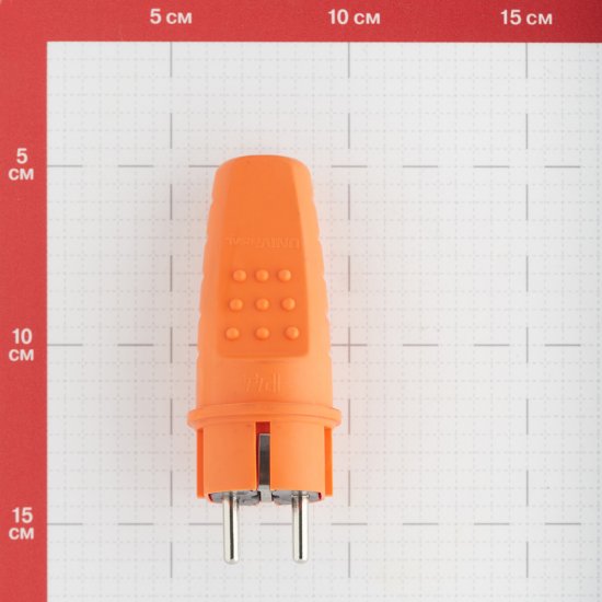 Вилка штепсельная UNIVersal с заземлением IP44 оранжевая
