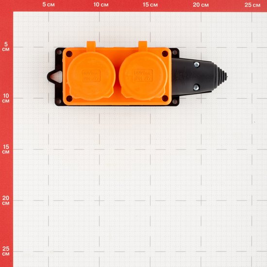 Розетка штепсельная UNIVersal двойная с заземлением IP44 настенная оранжевая