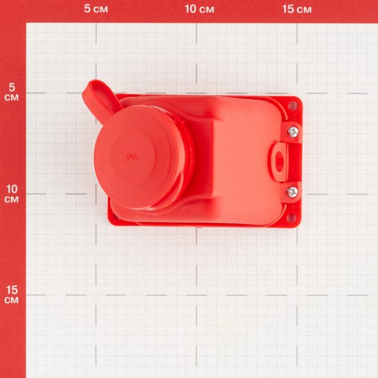 Розетка штепсельная Svet одинарная с заземлением IP44 угловая красная