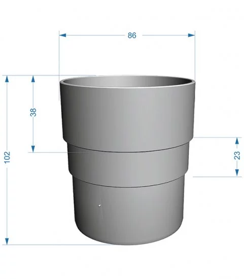 Муфта водосточной трубы Docke Premium пластиковая d85 мм графитовый серый RAL 7024