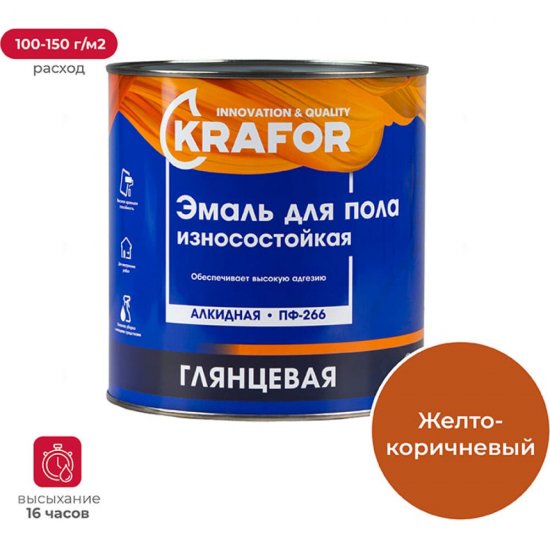 Эмаль для пола KRAFOR ПФ-266
