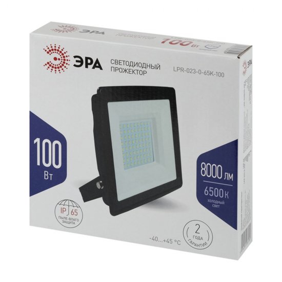 Прожектор светодиодный Эра LPR-02 6500К 100 Вт IP65 черный