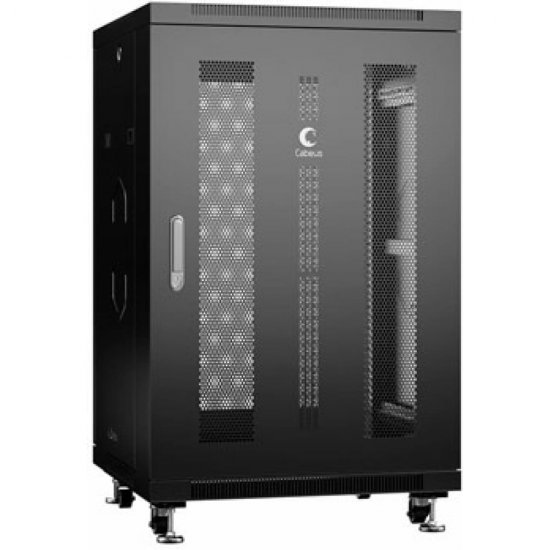 Монтажный телекоммуникационный напольный шкаф для оборудования Cabeus ND-05C-18U60/60-BK