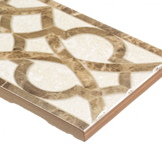 Плитка бордюр Unitile Глория бежевая 01 400х75х8 мм