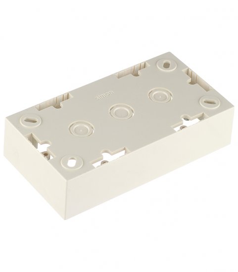 Коробка монтажная Simon 15 двухместная накладная слоновая кость (1590752-031)