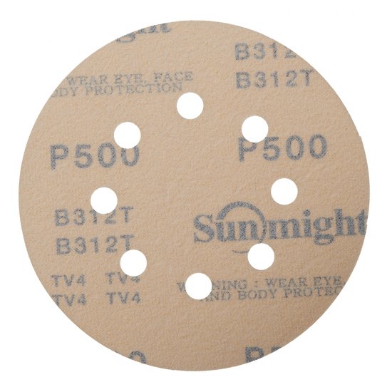 Диск шлифовальный Sunmight Gold d125 мм P500 на липучку бумажная основа (5 шт.)