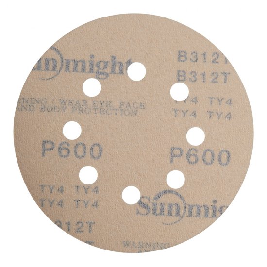 Диск шлифовальный Sunmight Gold d125 мм P600 на липучку бумажная основа (5 шт.)