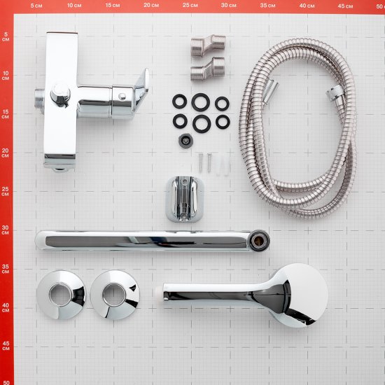 Смеситель для ванны Decoroom DR22 хром однорычажный с длинным изливом с лейкой (DR22043)