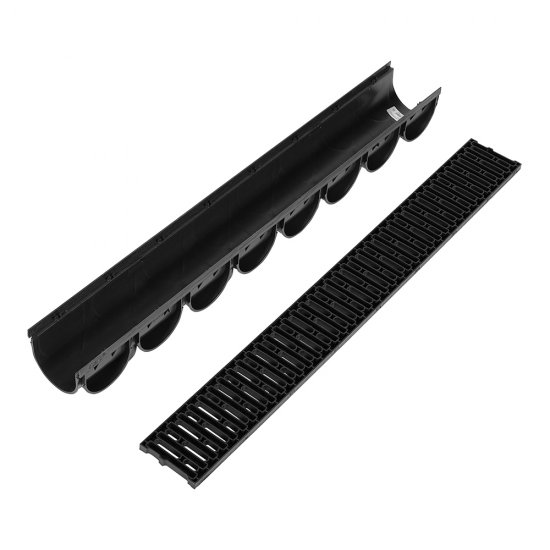 Лоток водоотводный пластиковый 1000х130х100 мм Standartpark Spark 3 с пластиковой решеткой класс А15 (88208)