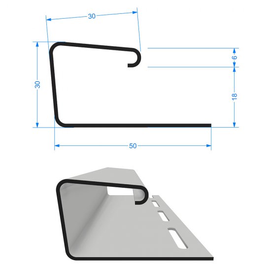J-профиль Docke 3000 мм табачный 18 мм