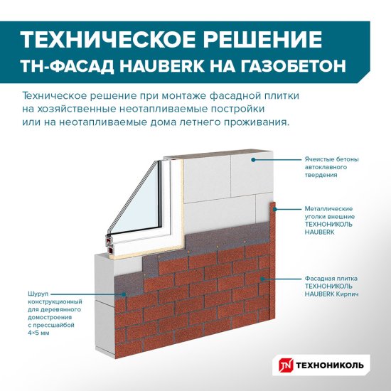Панель фасадная гибкая Технониколь Hauberk 1000х250 мм кирпич античный 2 кв.м