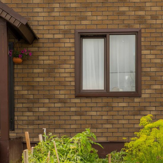 Панель фасадная гибкая Технониколь Hauberk 1000х250 мм кирпич песчаный 2 кв.м