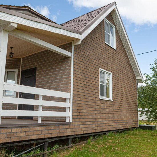 Панель фасадная гибкая Технониколь Hauberk 1000х250 мм кирпич песчаный 2 кв.м