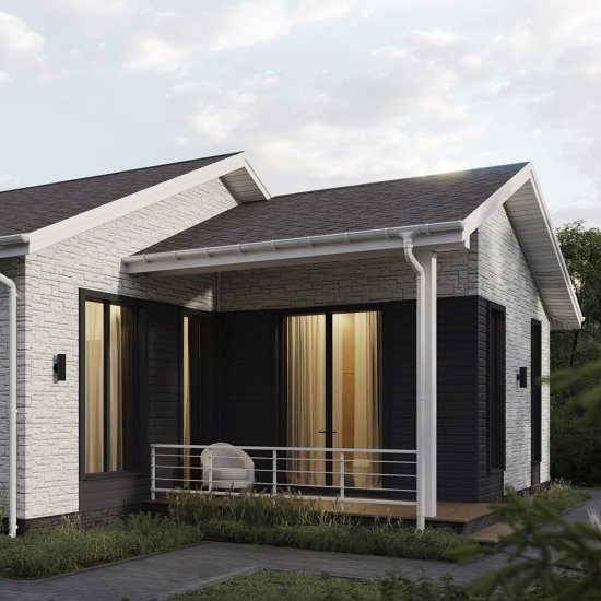 Панель фасадная Docke Stein 1098х400 мм темный орех