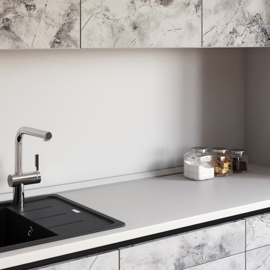 Панель стеновая ДСП для кухни 3000х600х4,5 мм 1111/s white