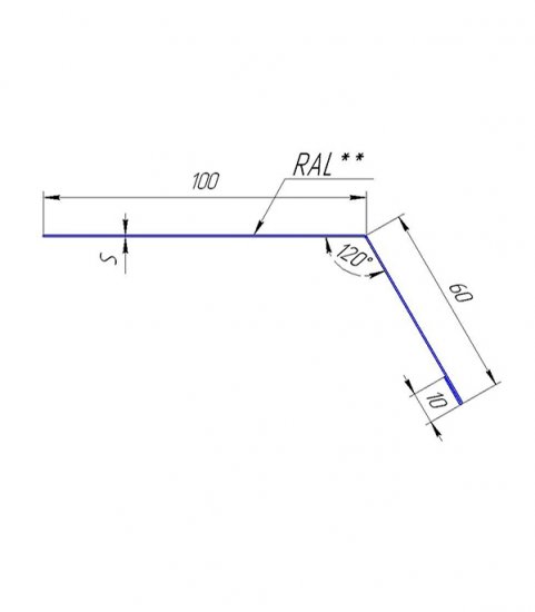 Планка карнизная для гибкой черепицы Grand Line 100х60-65 мм 2 м коричневая RAL 8017