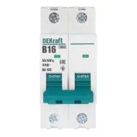 Автоматический выключатель модульный Dekraft BA-103 2P 16А тип B 6 кА 230/400 В (12225DEK)