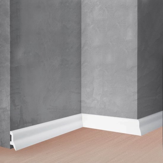 Ударопрочный влагостойкий напольный плинтус под покраску Stenopol C7230