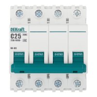 Автоматический выключатель модульный Dekraft BA-101 4Р 25А тип C 4,5 кА 230/400 В (11092DEK)