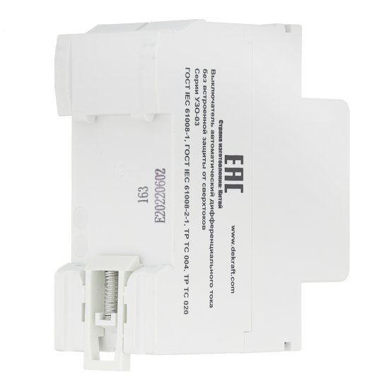 УЗО Dekraft УЗО-03 63А 1P+N тип AC 30 мА 6 кА компактное (14210DEK)