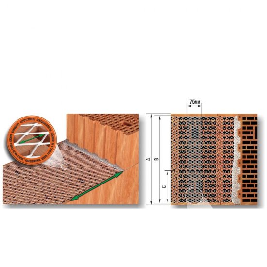 Сетка кладочная оцинкованная Streck 15х15 мм 0,18х20 м рулон