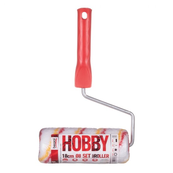 Валик полиэстер 180 мм d45 мм ворс 16 мм для водной основы с ручкой Beorol Hobby