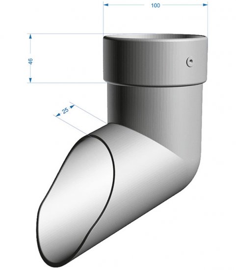 Колено стока Docke Lux пластиковый d100 мм пломбир RAL 9003