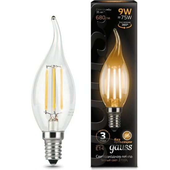 Лампа Gauss LED Filament Свеча на ветру