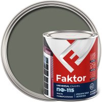 Эмаль ПФ-115 Faktor серая полуматовая 0,8 кг