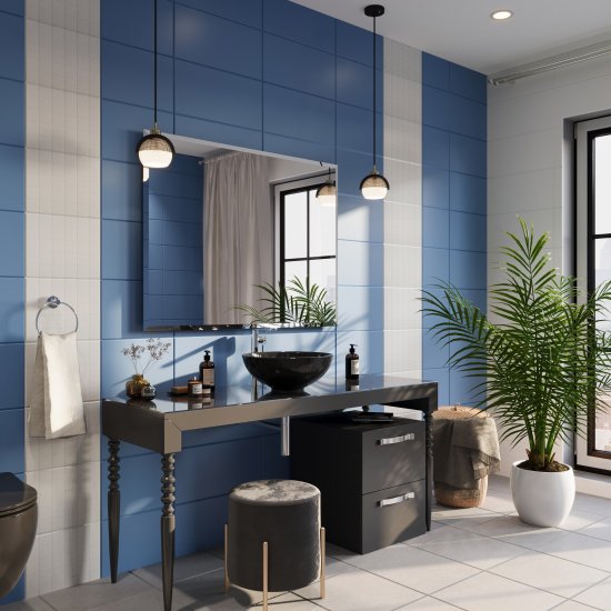 Плитка облицовочная Lavelly City Jungle Tropical Rain синяя 500х250х9 мм (13 шт.=1,625 кв.м)