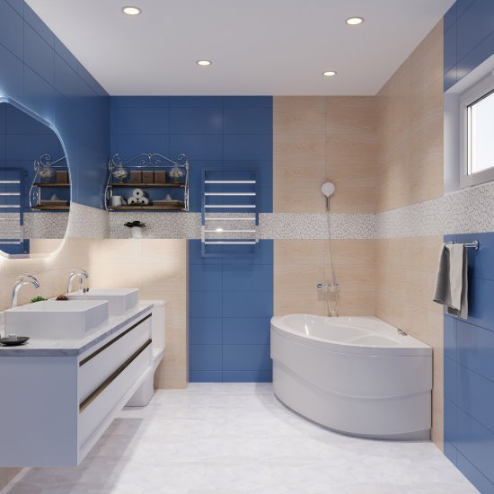 Плитка облицовочная Lavelly City Jungle Tropical Rain синяя 500х250х9 мм (13 шт.=1,625 кв.м)